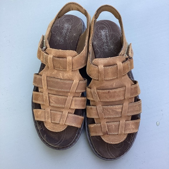 Skechers NWOT Shape Ups Fisherman Sandals Womens Size 8 Brown Leather - Picture 9 of 13